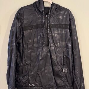 Men's TLF Black Camo Nylon Windbreaker
